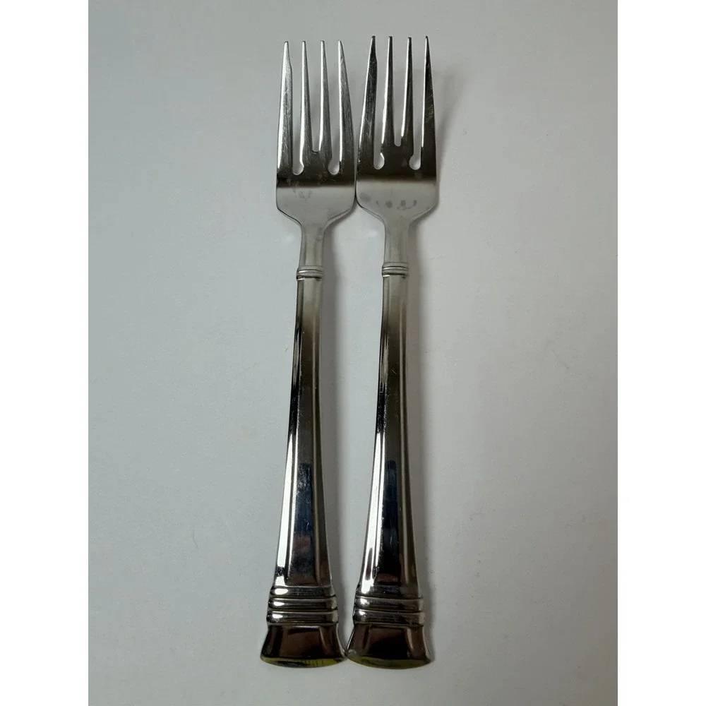 2 Wallace Zenith 18/10 Stainless Steel SALAD FORKS Flatware Glossy